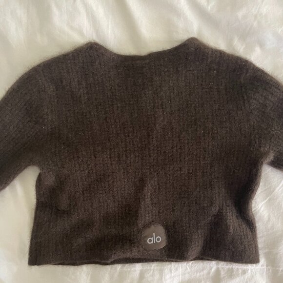 ALO Yoga Brown Crew Neck Sweater - Picture 2 of 2